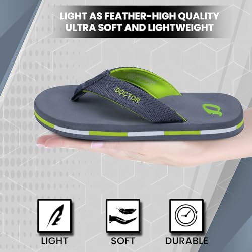 Image of DOCTOR EXTRA SOFT Men's Classic TPR Slippers with Cushion FootBed for Adult| Comfortabl &Light Weight|Stylish & Anti-Skid|Orthopedic Casual Durable Waterproof Everyday Dr.Flip Flops Gents & Boys D-35