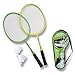 Produktbild Sunflex® Badminton Set Matchmaker Junior | mit 2 Schläger, 2 Federbälle & Tragetasche |robust & hochwertig | Federball für Kinder und Anfänger