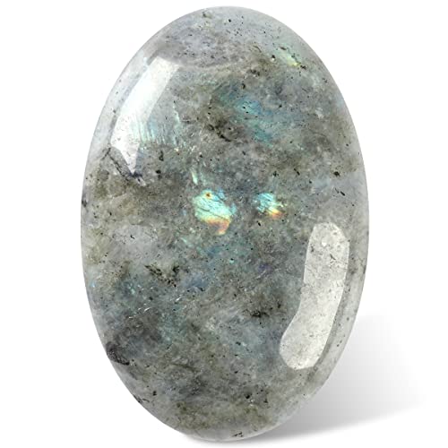 CASMON White Moonstone Oval Palm Stones...