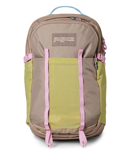Image of JanSport 34L All Around Pack - 15 inch Laptop Sleeve, Careless Khaki | Versatile Rucksack w /Hydration Sleeve, Reflective Accents & Safety Whistle
