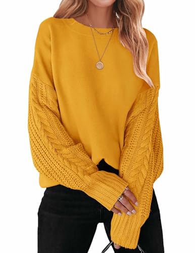 ZESICA Women's 2025 Fall Long Sleeve Crew Neck...