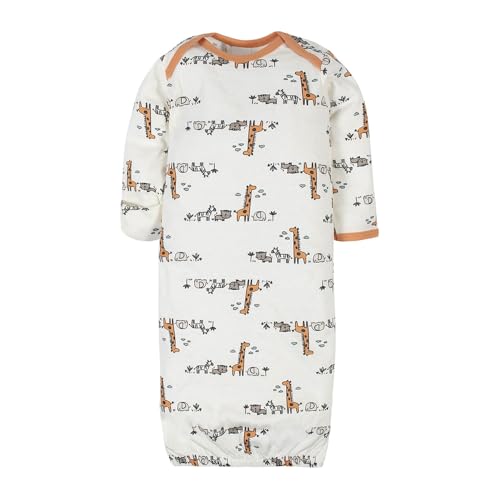 Image of Gerber Baby Girls 4-Pack Sleeper Gown - Soft Cotton Newborn Nightgowns, Elastic Hem Sleepwear Set for Infant Girls