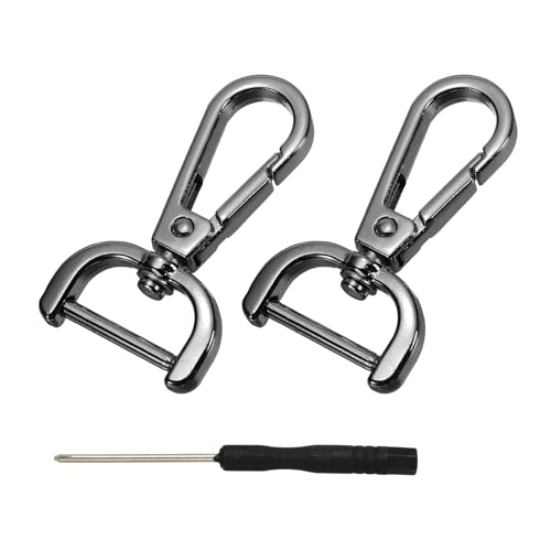 YELARXI Swivel Clasps Hook 3/4" ID Detachable Snap Hook Black 2 Pack
