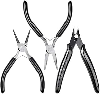 Jewelry Pliers, Cridoz Bead Pliers Set with Needle Nose Pliers, Round Nose Pliers and Wire Cutter for Jewelry Making, Wire Wrapping, Beading and Craft (Set of 3)