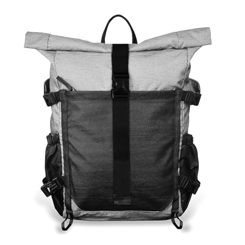 Image of karkaza Backpack Rolltop Rucksack Women & Men School Bag Unisex Water-Resistant Casual Daypack fits 15 inch Laptop