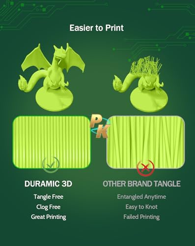 Image of DURAMIC 3D PLA Filament Basic for 3D Printer Neatly Wound Easy Printing | 3D Printing Filament 1.75mm, Dimensional Accuracy + /- 0.02 mm, Fit Most FDM 3D Printers 1KG PLA Lime Green
