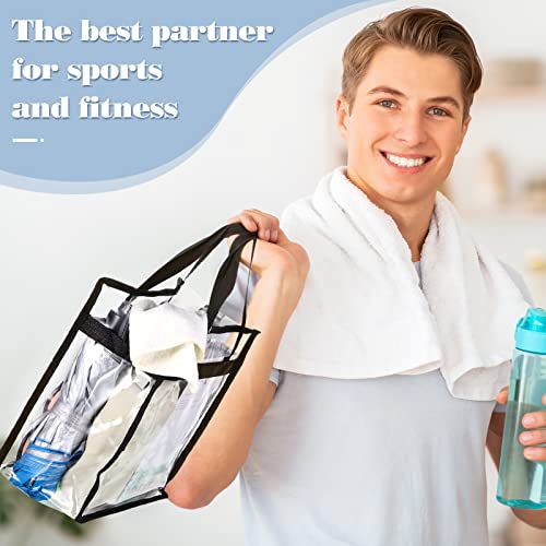 Hillban Clear Tote Bag Stadium 12 x 12 x 6 Inches Transparent Tote Bag with Zipper See Through Handbag for Stadium Travel Gym4