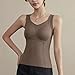 Womens Thermal Sleeveless Undershirt Tank Tops Camisole V Neck Slim Base Layer Top Warm Underwear Vest with Chest Pad