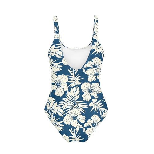 Girls Bathing Suit One Piece Swimsuit Hawaiian Summer Flamingo Flowers Retro Beach Quick Dry Swim Dress2