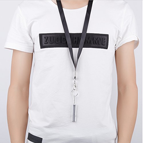 Michael Josh 2PCS Emergency Survival Whistle Kit with Lanyards for Outdoor(Silver) - Thumbnail 5
