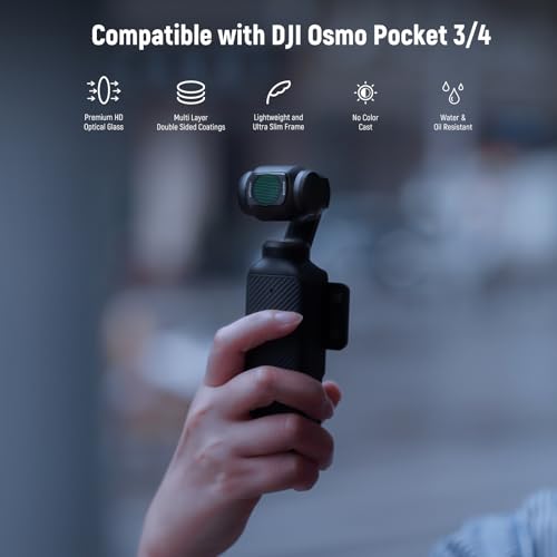 Image of NEEWER Magnetic Effect Filter Set Compatible with DJI OSMO Pocket 3, 4 Pack 8X Star /Blue Streak Anamorphic /Light Pollution Reduction /Black Diffusion 1 /4 Filters, Multi Coated HD Optical Glass