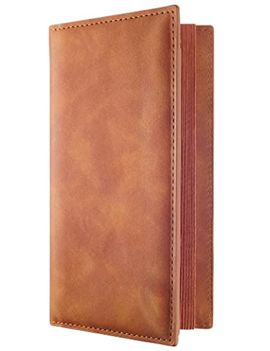 Image of Zreal Checkbook Cover for Men & Women Snakeskin Pattern, Brown, Minimalist
