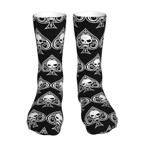 Poker Ace Of Spades Running Socks Breathable Round Neck Socks Sports Socks