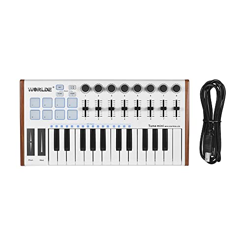 ノーブランド品 MIDI コントローラー MINI ウルトラポータブル 25 キー USB MIDI キーボードコントローラー の商品画像 3
