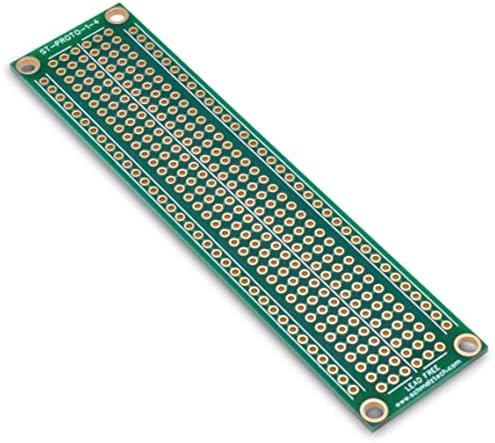 SchmalzTech Double Sided ENIG Protoboard, Solderable Breadboard, Electronic Circuit Board for DIY Prototype Circuit, FR4, Plated Through Hole Solder Prototype Board, ST-Proto (1" x 4")