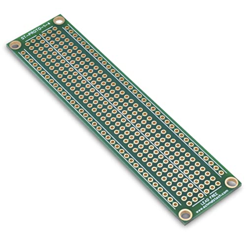 Schmalztech Double Sided Enig Protoboard, Solderable Breadboard, Electronic Circuit Board For Diy Prototype Circuit, Fr4, Plated Through Hole Solder Prototype Board, St-Proto (1" X 4") #TOP3