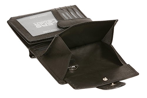 LEAS Portafoglio Donna, Vera Pelle, Nero Special