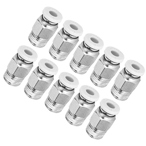 10Pcs Straight Pneumatic Fittings Silver M10 Thread 3D Printer Accessories Plated Copper
