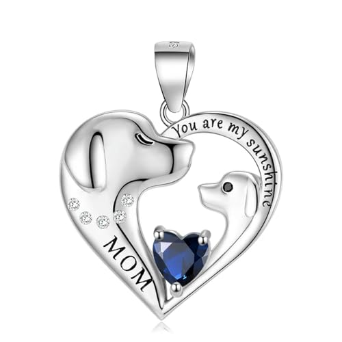 Collier en argent Sterling You Are My Sunshine pour femme, chaîne cœur et pierres de naissance