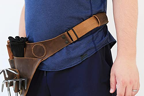 Personalized Leather Garden Tool Belt, Distressed Leather Gardening Belt Farm Floral Belt, Gardening Apron With Pocket #TOP3