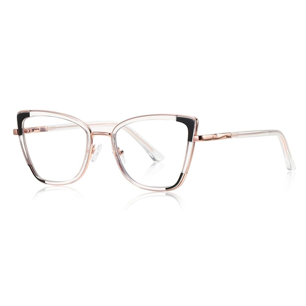 okulary z filtrem metalowym damskie czarne niebieskie okulary kocie oko oprawki modne damskie dekoracje okulary
