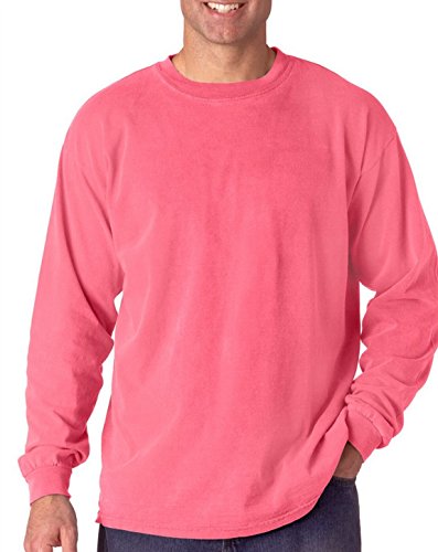 Image of Comfort Colors Chouinard 6014 Adult Heavyweight Long Sleeve Tee Peony DirDye XX-Large