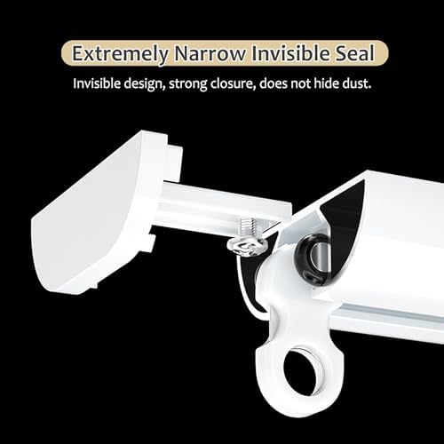 Heavy-Duty White Ceiling Track, 2.4m (7.8ft) Sliding Rail for Room Dividers & Showers, Perfect for Bedrooms, Living Areas, Curtains, and Space Optimization