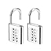 M METERXITY 2 Pack 10 Digit Combination Padlock - Zinc Alloy Indoor Outdoor Padlock, Push Button Lock, Apply to Gym Gate Sports Locker (6mm, Silver Tone)