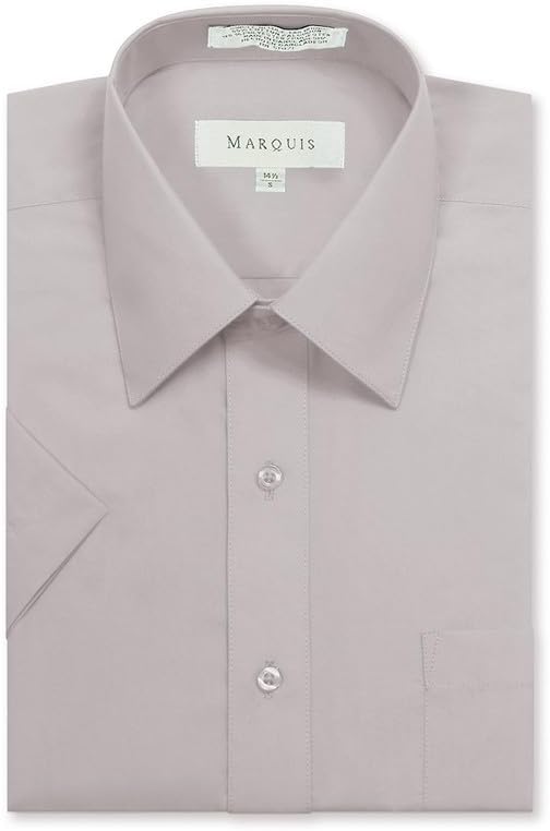 Marquis Men's Short Sleeve Dress Shirt, Cotton Blend Broadcloth, Classic Fit - Work, Events & Casual Wear