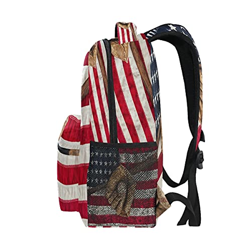 Yppahhhh American Usa Flag School Bag Backpack College Bookbag,Baseball Laptop Backpacks Computer Bag Travel Hiking Camping Daypack For Women Girls Men Boys Students #TOP1