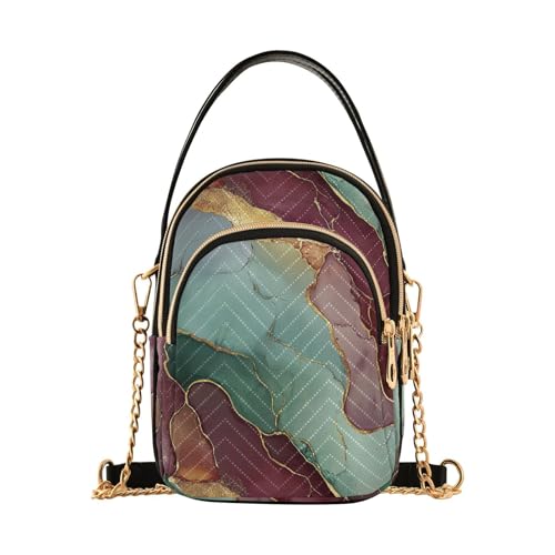 Marble Burgundy Sage Green small crossbody bags with multi pockets