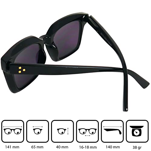 Stylowe okulary przeciwsłoneczne z ostrością widzenia dla kobiet – motyl, XL prostokątne, Cateye lub sześciokątne – okulary przeciwsłoneczne do czytania w stylu oversize vintage z grubą oprawką i