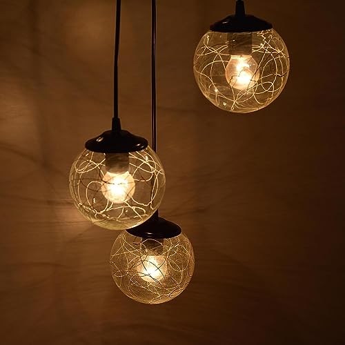 Image of Mahganya Decoration New Fancy Modern Ceiling Lamp for Living Room, Office,Bedroom Lamp with All Fixtures and Fitting Rounf Clear