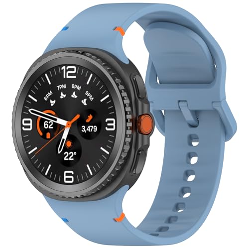 KONAFEI �X�|�[�c�o���h Samsung Galaxy Watch 8/ Clacssic/Ultra 2�Ή� �\�t�g�V���R���X�g���b�v �j�����p (���C�g�u���[ 22mm - ���v �N���V�b�N/�E���g��2)
