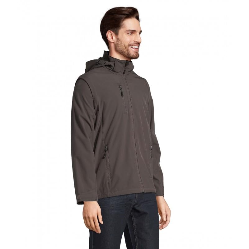 SOL'S Falcon softshell blouson modulable gris foncé taille XS - 5