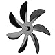 Qukaim Ofenventilator-Ersatzteil, Ofenventilator-Ersatz, Aluminiumlegierung, 5-Blatt-Set für verbesserte warme Luftzirkulation, universeller Kaminventilator, einfache Installation, Schwarz