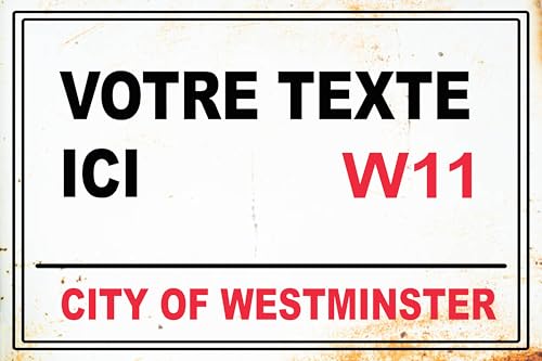 Plaque de Rue Londres WESTMINSTER – Plaque Métal Décorative Style Britannique – Design Vintage pour Mur, Salon, Bureau ou Chambre – 15 x 20 cm