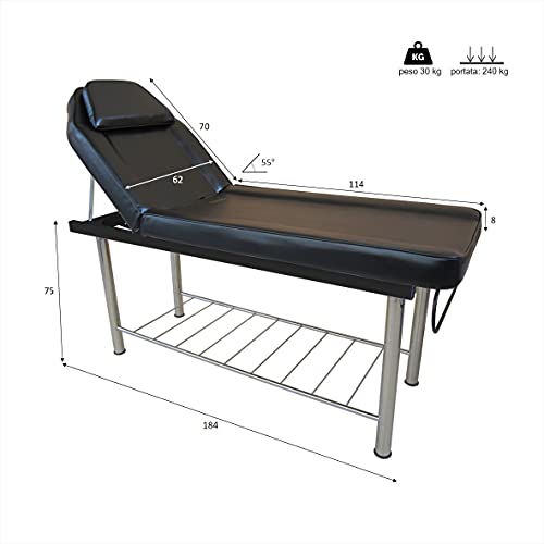 Polironeshop Apollo Lettino In Acciaio Per Massaggi Centro Estetico Tattoo (Bianco) - 4