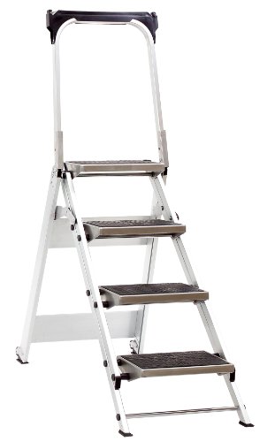 Preisvergleich Produktbild Jumbo Super Proff 41LG410B Klapptrittleiter Aluminium 4 Stufen mit Sicherheitsbügel