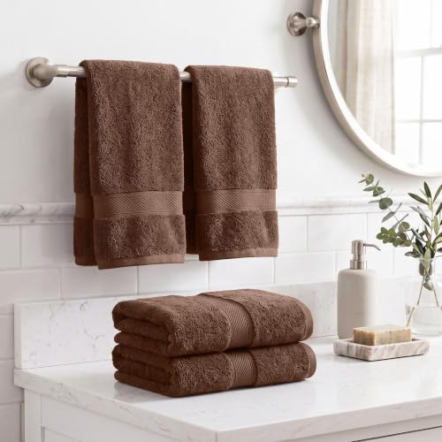 Superior Handtücher aus ägyptischer Baumwolle, 4er-Set, ultraweiche Handtücher, Dickes Plüsch, saugfähig, schwer, Gästebad, Hotel, Spa… – Ansicht 2