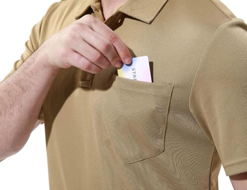 Image of Rdruko Men's Polo Shirts Short Sleeve Quick Dry Outdoor Golf Sports Shirts with Pocket