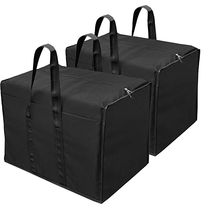 Astinia Nylon Large Size Underbed Storage Bag Cloth Organizer Blankets Big Storage with Zippered Closure Saree Bag (Black) 9 Inches Height & 90 GSM Fabric (Black Pack of 2)-image-47