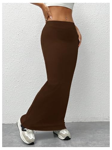 Image of GORGLITTER Women's Trendy Pencil Long Maxi Skirts High Waisted Skirt