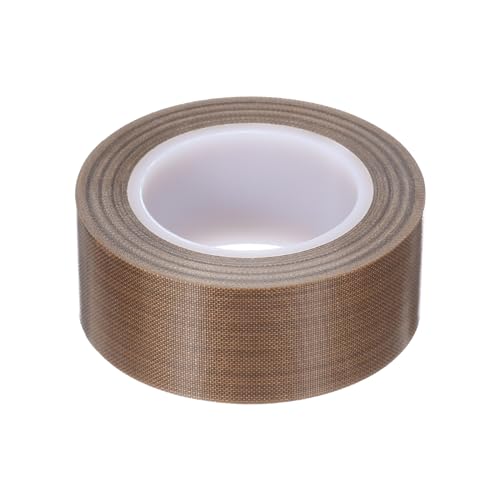 Image of MECCANIXITY 10m /33 Feet,25mm /1 Inch PTFE Tape,PTFE Fabric Tape,Adhesive PTFE Film Tape for Vacuum Sealer Machine,Hand Sealers High Temperature,Brown