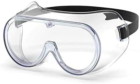 TECHGEAR Safety Goggles, Medical Eye Protection Goggles, Anti Spittle/Saliva Droplets, Anti Fog/Steam/Dust/Wind, Full View Eyewear, Fluid Resistant Safety Work Glasses with Clear Lens (1 Pack)