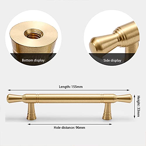 WYNWJ Zieht Griffe Griff,Badezimmerschrank T Bar Möbelbeschläge Reines Kupfer Küchentür Gold Schrank Schubladengriff Schrankknöpfe Für Möbel Küche/Hole Distance:96Mm - Image 3