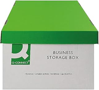 Q-Connect Business Storage Box 335x400x250mm Green and White (Pack of 10)