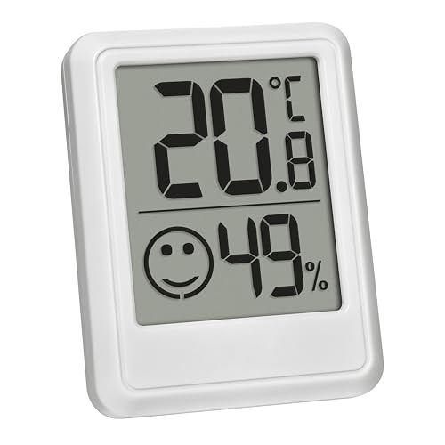 TFA Dostmann Digitales Mini Luftfeuchtigkeitsmesser Innen, 30.5060.02, Raumthermometer, Hygrometer, Feuchtigkeit und Temperatur messen, zur...
