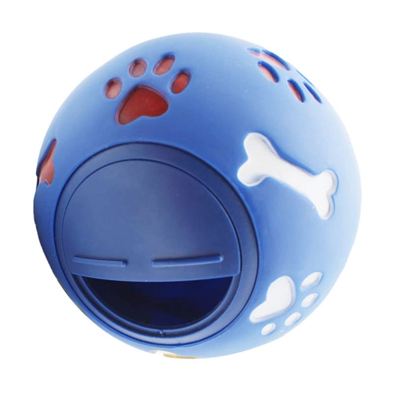 Haofy Dog Treat Dispenser Ball Adjustable Opening for Interactive Play with Tough Rubber Plastic Materials Suitable for All Dog Sizes in Parks and Homes (M 11cm/4.3in Diameter)