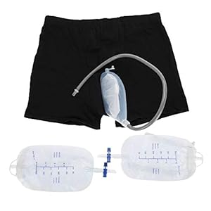 Lv. life Urinetas, 500 ml, draagbare incontinentiebroek voor mannen, urinoir systeem met opvangzak, draagbaar, lekvrij been pee-katheter voor oudere mensen verkrijgbaar